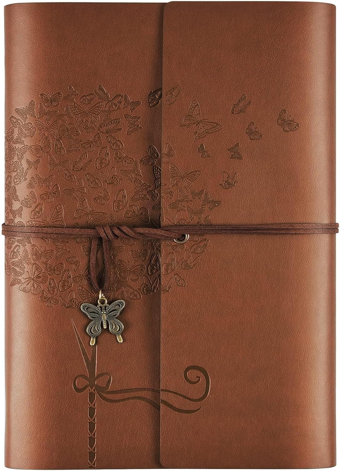 Leather Journal Notebook, Refillable Writing Journal Diary Planner for Women Girls (Blue, A5-9.3''×6.3'')